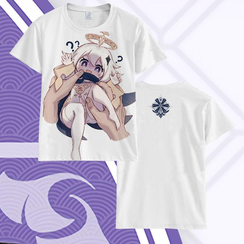 Новая красивая короткая футболка с изображением игры Genshin Impact, 3D цифровая печать, популярная