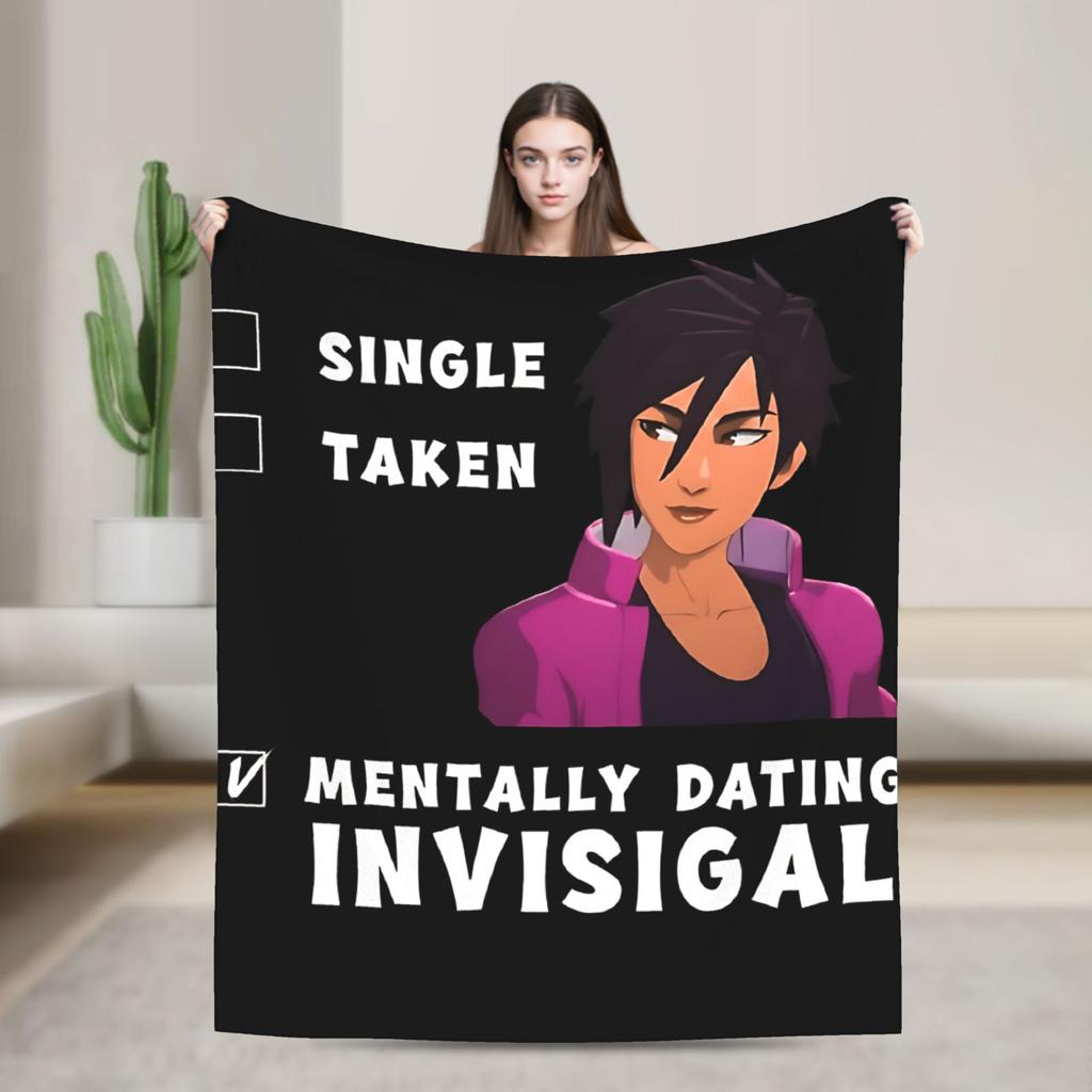 Mentally Dating Invisigal Dispatch Game Soft Blanket Travel Office Throw Blanket Couch Bed Flannel Bedspread Sofa Bed Cover