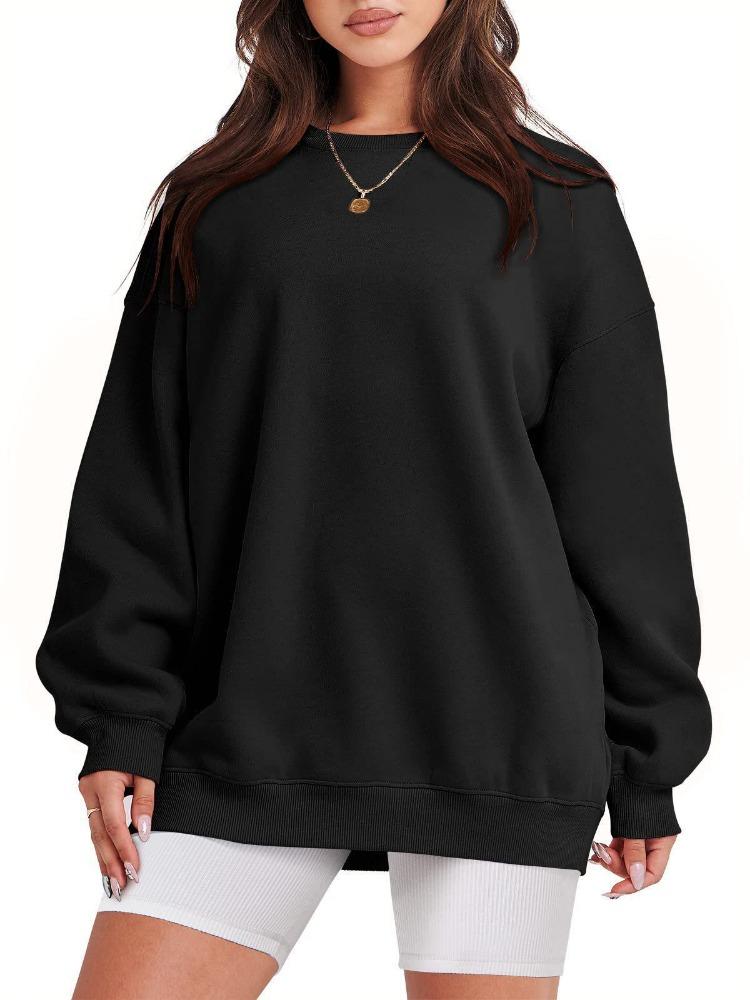 Autumn Winter Women Loose Solid Color Top Fashion Velvet Sweatshirt