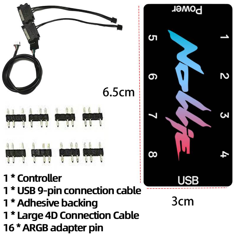 Контроллер ARGB 5V 3PIN Поддержка SignalRGB Адресуемый Разветвитель-Хаб Питание SATA для Корпуса ПК Расширенный Интерфейс Материнской Платы