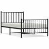 Vidaxl Металлическая Рама Кровати С Изголовьем И Изножьем, Черная, 100X190См