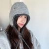 Korean Style Autumn and Winter Wool Blended Ear Protection Knitted Hat Casual Woolen Hat Warm Pilot Hat Baotou Lei Feng Hat