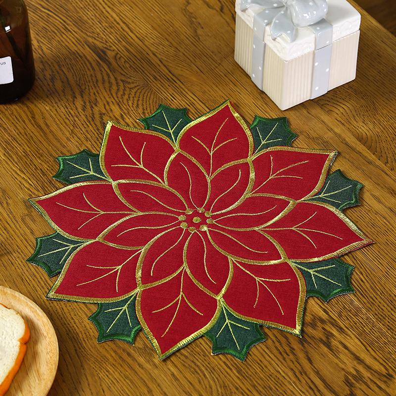 3Size Latest Europe Cotton Christmas Flower Dining Table Runner Lace Embroidery Cover Cloth Towel Kitchen Tablecloth Party Birthday Decor