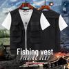Мужской уличный сетчатый жилет с несколькими карманами для рыбалки с принтом логотипа