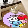 Персонажи BT21, Круглый коврик для стула, Ковер для офиса, Нескользящий, Подходит для декора гостиных, спален.1205396a