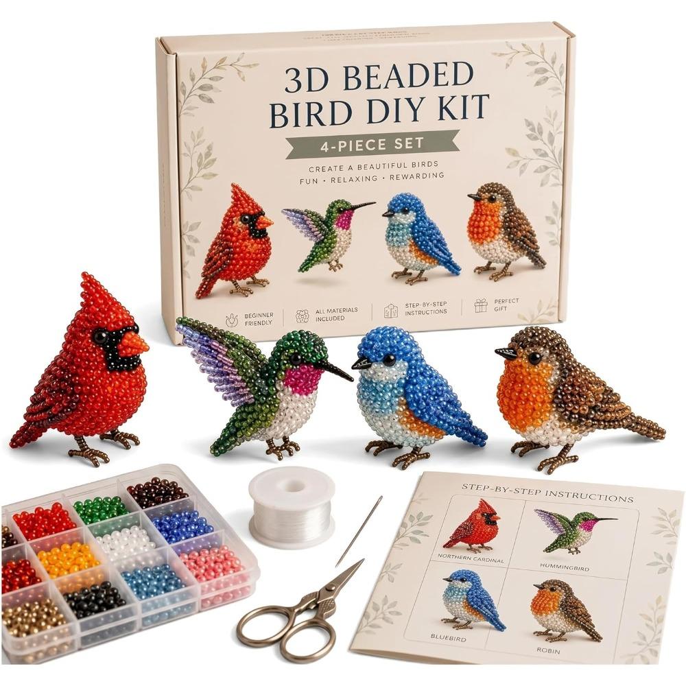 Tiny 3D Beaded Animal DIY Kit, Petite 3D Beaded Animal Craft Kit, 2026 New Cute Beaded Animal Kit with Colorful Beads and Instructions for Teens