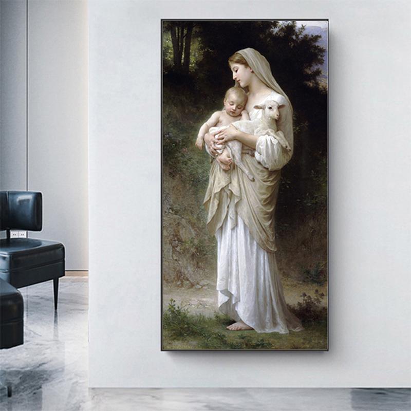 Абстрактные портреты Иисуса и Девы Марии, детские портреты, постеры и принты, скандинавские настенные художественные холсты, картины в гостиной