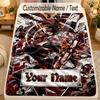 Flannel BlanketChainsaw Man Custom Name Text Personalized Soft Warm Throw Blanket Home Decor Gift