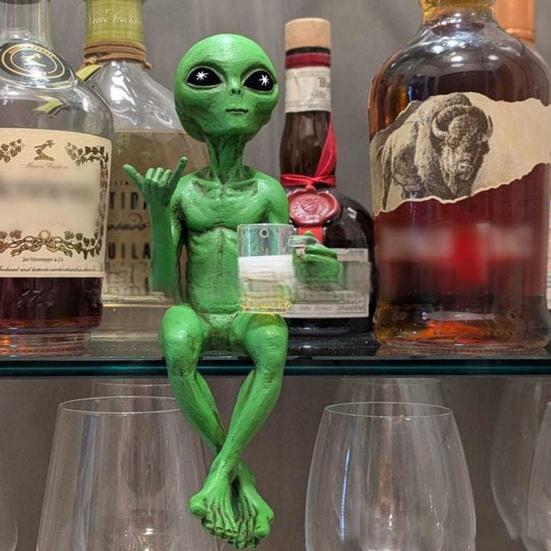 Украшение для сада с защитой от ультрафиолета, статуя инопланетянина, расписанная вручную, забавная грубая скульптура инопланетянина, украшение для дома и двора