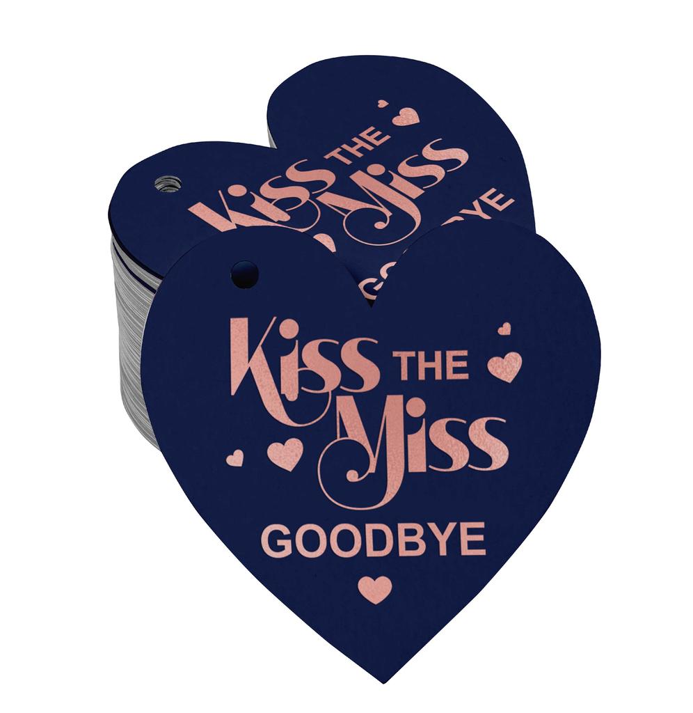 Inkdotpot 100 шт. в упаковке. Бирка из настоящей серебряной фольги с поцелуем «Мисс на прощание» на девичник.