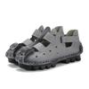 Womens Retro Summer Sandals Flat Bottom Ethnic Style Leather Breathable Hollowed Out Shoes Footwear Comfortable Casual