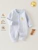 Quilted Baby Onesie: Warm Long Sleeve Romper for Boys & Girls - Autumn/Winter