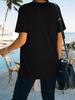 Women's Cotton Graphic T Shirt Skull Print Distressed Short Sleeve Loose Top