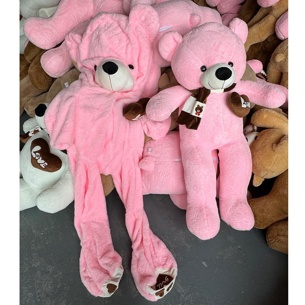 Heart Teddy Bear Scarf Couple Warm Plush Toy Bear, Valentine's Day Gift, Removable Washable Cover