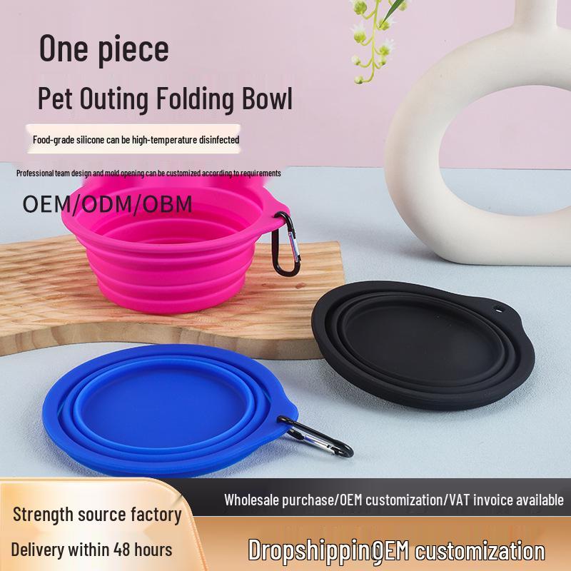 Collapsible Silicone Dog Bowl - Portable Outdoor Pet Food & Water Bowl