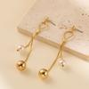 2023 Trend New Asymmetrical Pearl Earrings Gold Design Plated