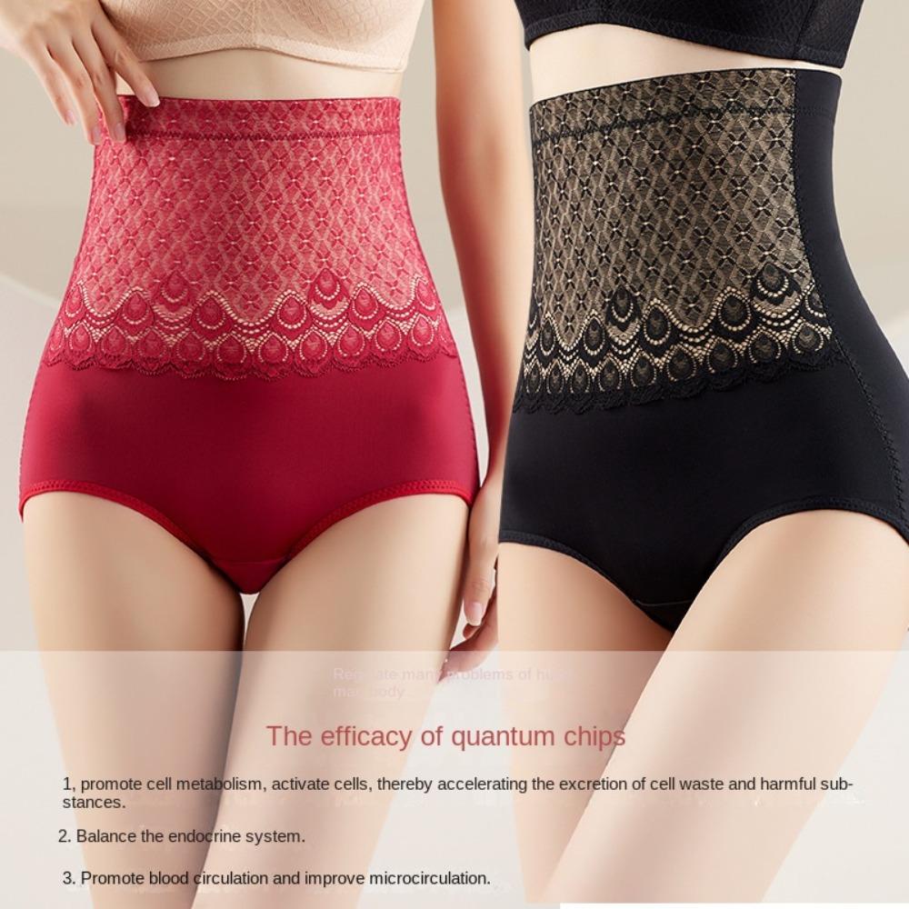 Mesh Flower Tummy Control Underwear High Waist Butt Lifting Panties Slimming Shapewear Female