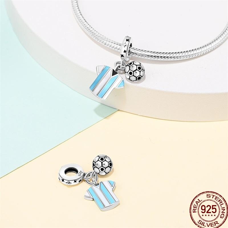 American Sports Series Copper Badminton Baseball Football Pendant Beads Suitable For 3Mm Original Bracelet Diy