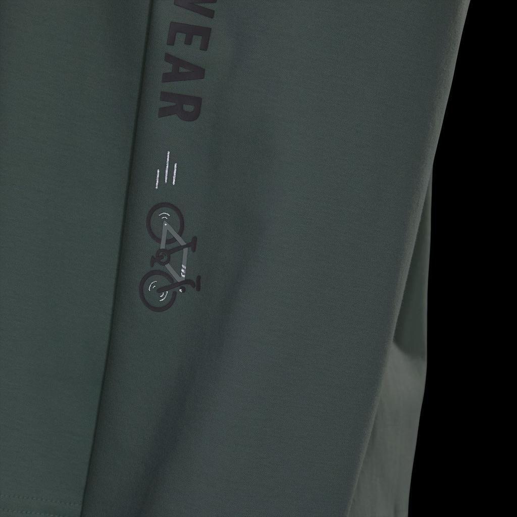 Adidas Logo Print Round Neck Long Sleeve T-Shirt Unisex Tops Linen-Green JN9451