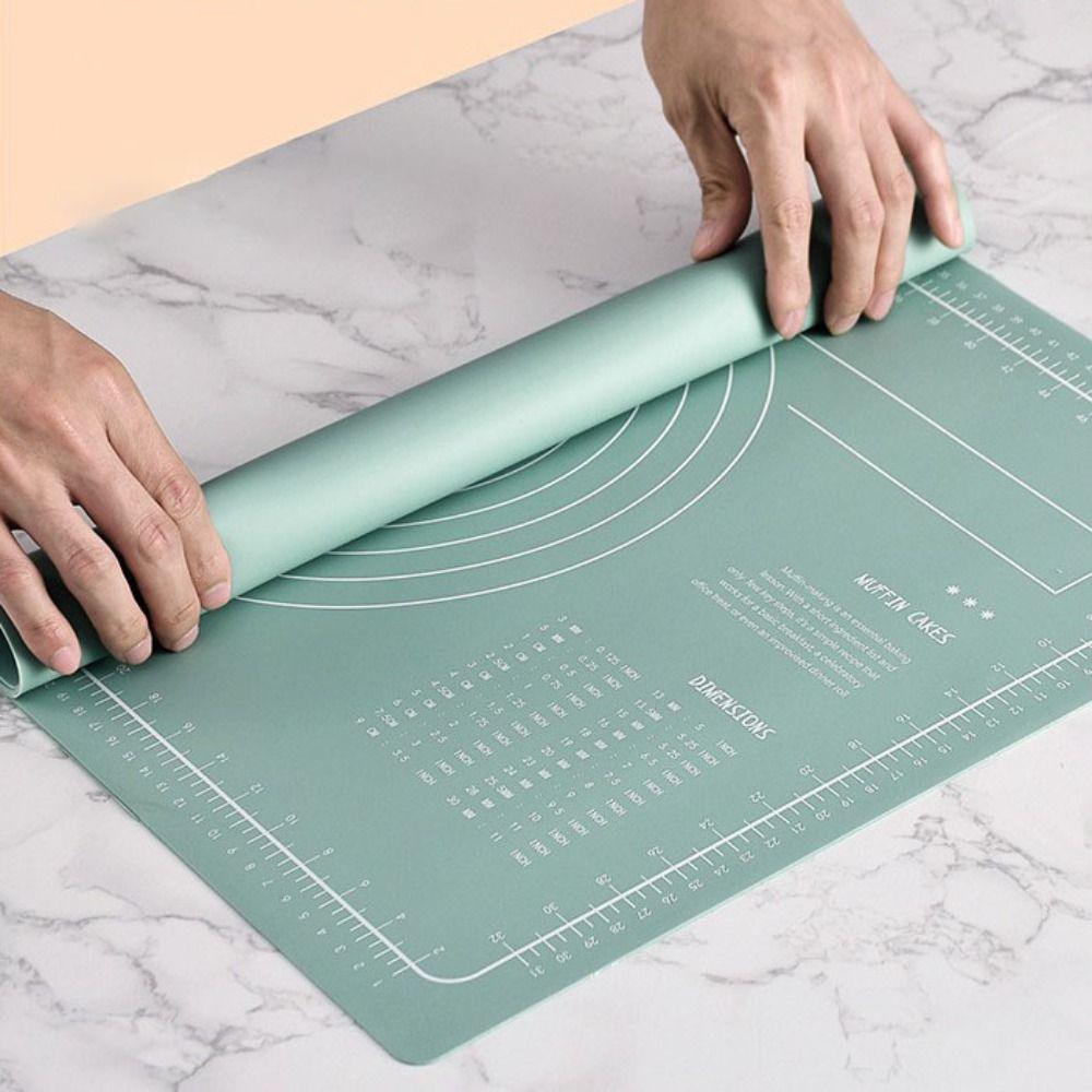 Жаростойкий коврик для раскатывания теста со шкалой, коврик для выпечки, коврик для кондитерских изделий, набор силиконовых подушечек для замешивания, торт