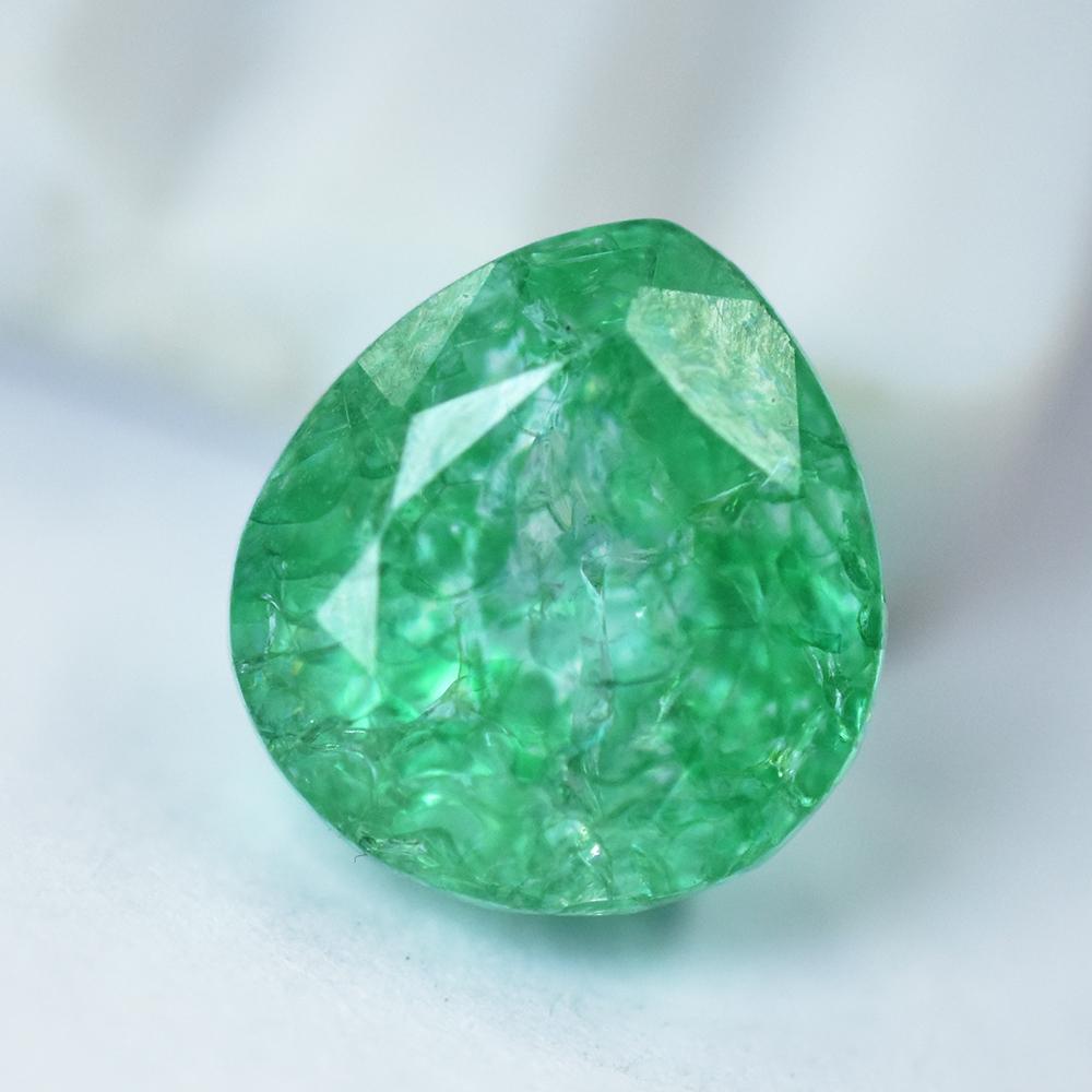 Natural Green Emerald Loose Gemstone Pear Shape 11x10mm for Her for Jewelry Making and Crafts