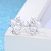 Корейская версия жемчужных сережек-гвоздиков, женская мода, темпераментные цветочные серьги с бриллиантами, серебряные украшения, посеребренные украшения для ушей