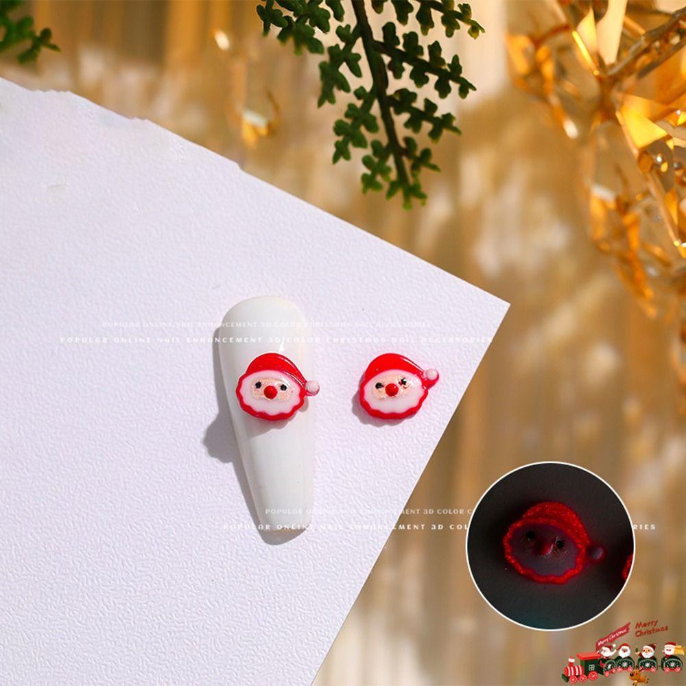 10 шт. Украшения для ногтей из смолы, маникюр с изображением лося, 3D, рождественское украшение для ногтей для женщин