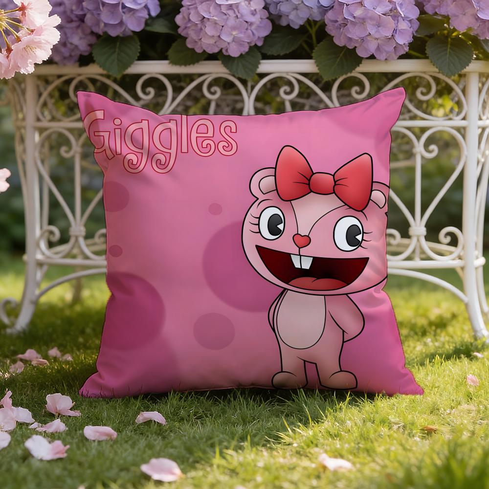 Аниме H-Happy Tree F-Friends Наволочка для подушки Домашняя и автомобильная Двухцелевая наволочка: Двусторонняя конструкция для максимального комфорта