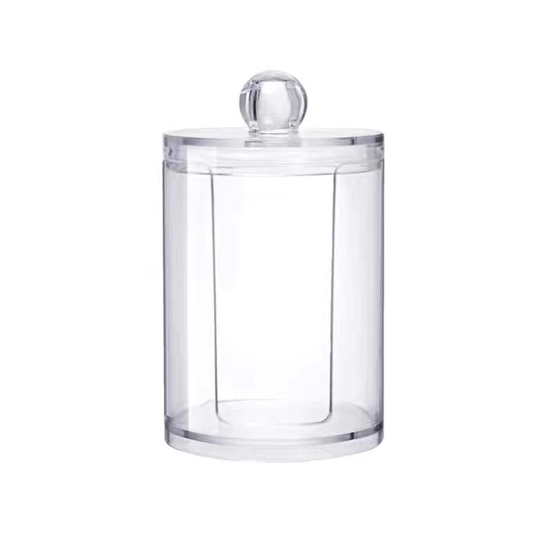 Transparent Cotton Swab Makeup Pad Dispenser Storage Box Multifunctional Bathroom Cosmetics Storage Box Cotton Round Holders