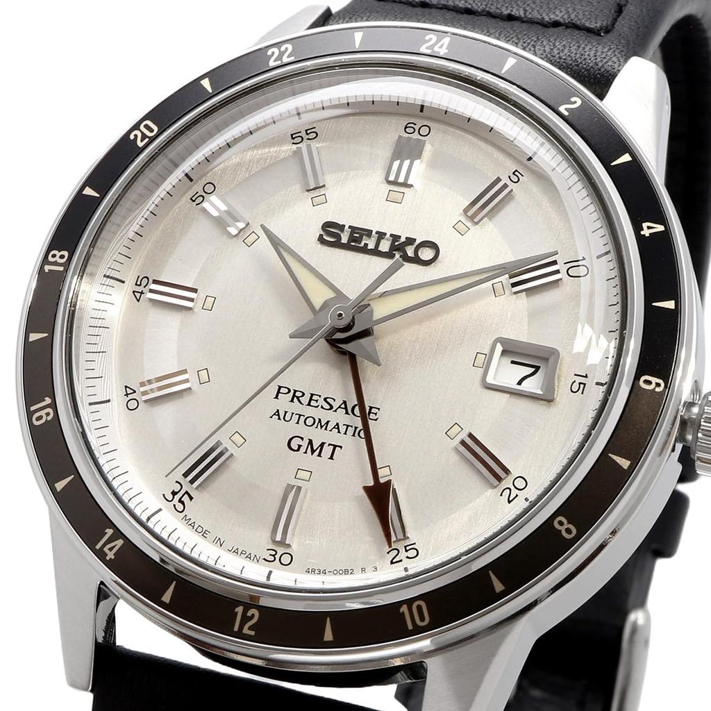 Часы SEIKO Presage GMT Presage Automatic SSK011, сделанные в Японии, черная кожа, модель Overseas [Seiko] Style60's, мужские [Товар]