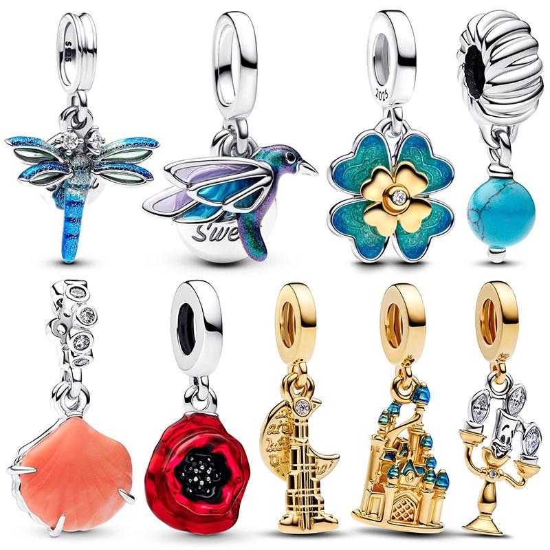 Originals Blue Dragonfly And Bird Pendant Charm Beads Fits 3Mm Bracelets Necklace For Women Luxury Diy Jewelry Making Gifts