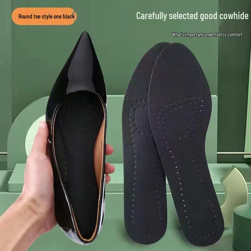 Women's Genuine Leather Non-Slip Breathable Insoles for High Heels - Sweat-Absorbing & Deodorant.