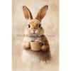 Vintage Cute Easter Bunny Spring Flower Animal Rabbit Carrot Art Poster Canvas Painting Wall Prints Picture for Room Home Decor