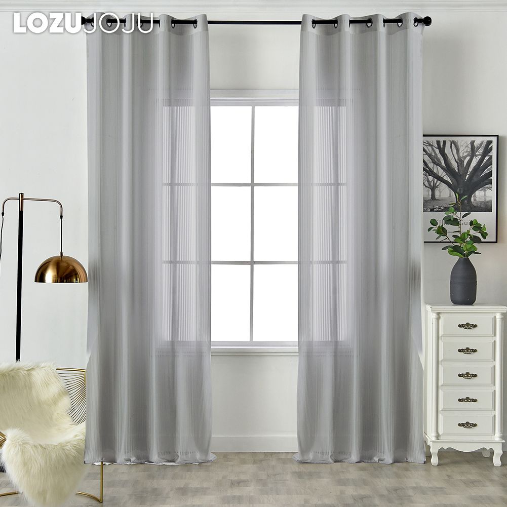 1 шт. LOZUJOJU ткань обновление однотонный полосатый белый тюль занавес теплый прозрачный для спальни гостиная украшение окна дома
