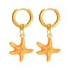 Lip Enamel Fish Earrings Starfish Hoop Earrings Personality Charms Ear Buckle  Party