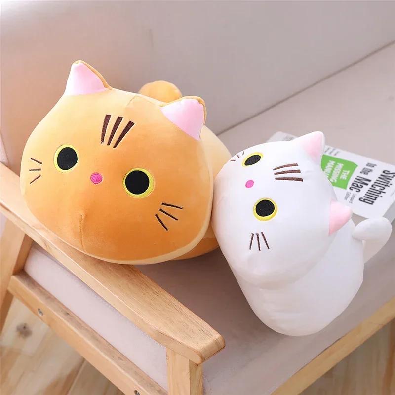 25 см милые мультяшные куклы-кошки, мягкие игрушки-подушки для животных, котят, белые и черные кошки, подарок для мальчиков и девочек