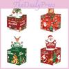 Набор бумажных коробок с рождественской тематикой, праздничный декоративный реквизит, подарок для