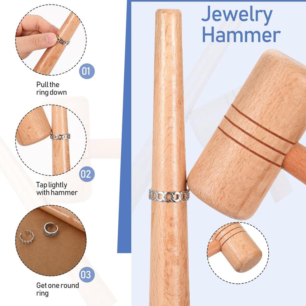 Jewelers Tools Set Including Jeweler Saw Frame Bench Pin Clamp Diamond Needle File Wooden Ring Clamp and Ring Sizer Mandrel Measuring Tool Jeweler's