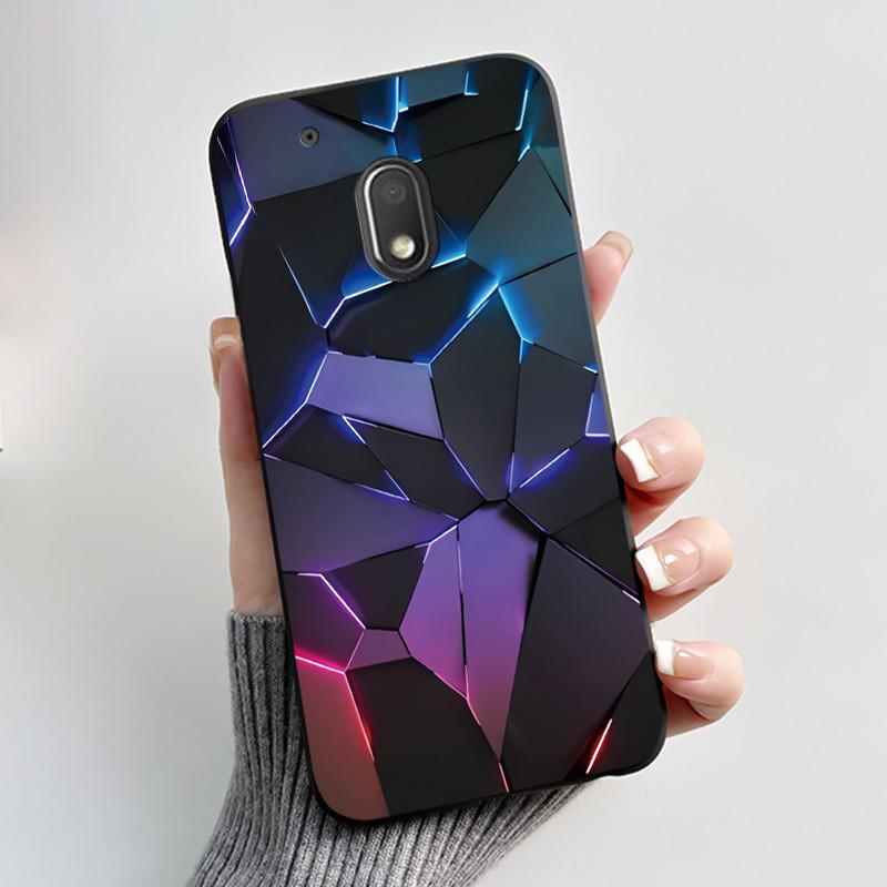 Bumper Silicone Case For Motorola Moto G4 Play Black Case Trendy Dragon King Printed Pattern Protective Shockproof Soft Cover
