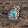 Blue Copper Turquoise Handmade Gemstone Pendant, 925 Solid Sterling Silver Pendant Dainty Silver Jewelry, For Engagement Gift