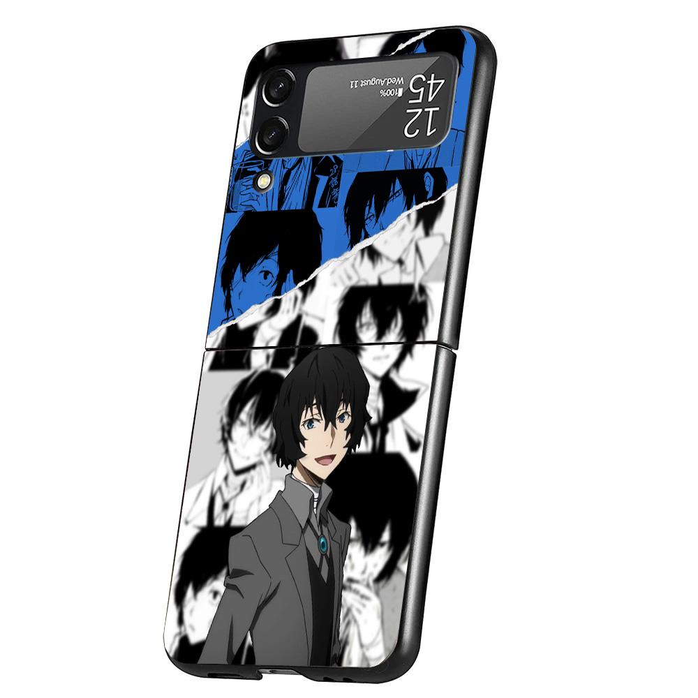 Bungo Stray Dogs Dazai Cover Phone Case For Samsung Galaxy Z Flip 7 6 5 4 3 5G Flip7 Flip6 Flip5 Flip4 Flip3 Black Fundas Shell