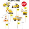 Construction Cupcake Toppers Picks Dump Truck Excavator Tractor Cake Toppers for Kids Birthday Baby Shower Party Decorations