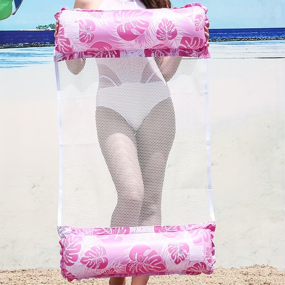 Роскошный толстый ПВХ лист узор надувной гамак - взрослый водный шезлонг с сетчатым дном для вечеринок у бассейна и фестивалей