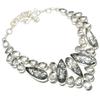 Black Rutile, White Topaz Handmade 925 Sterling Silver Jewelry Necklace 18" v5S82