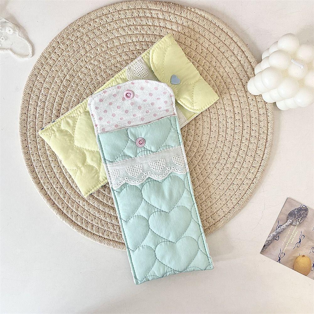 Sweet Lovely Eyeglasses Case Korean Style Cute Pencil Case Cotton Glasses Storage Bag Student