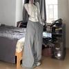 Gray Sweatpants High Waist Wide-leg Pants Spring and Autumn New Casual Pants Loose Lazy Style Straight Sports Pants