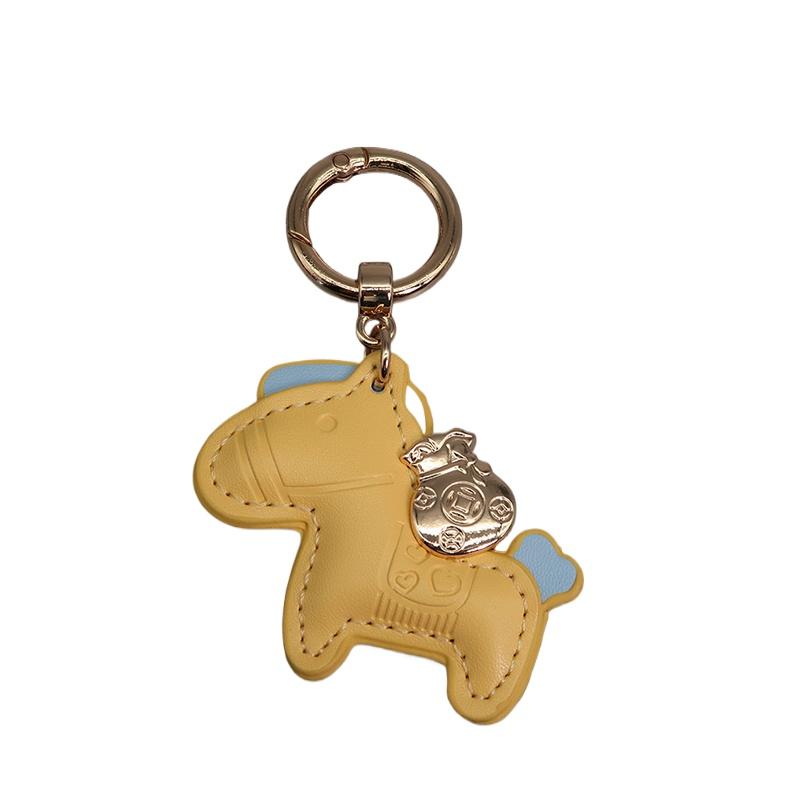 Женский брелок для ключей из искусственной кожи в виде лошади, милый брелок в виде пони, аксессуары для сумки, брелок для ключей, мода
