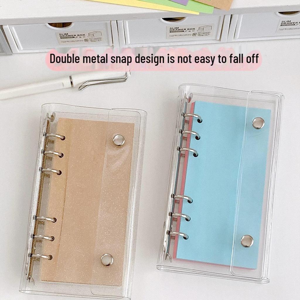 Ultra-Narrow A6 Loose-Leaf Notebook Replacement Pages with Grid & 3-Inch Storage Pockets