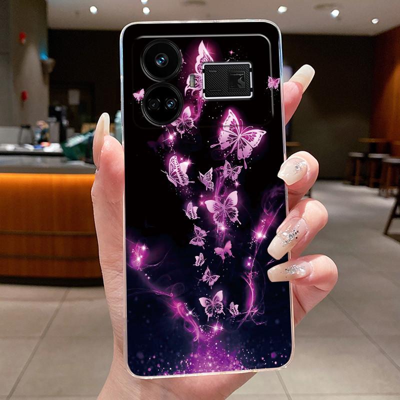 For Realme GT5 GT 5 240w Case Luxury Fashion Butterfly Flowers Clear Soft Silicone TPU Transparent Phone Case Back Cover Capas