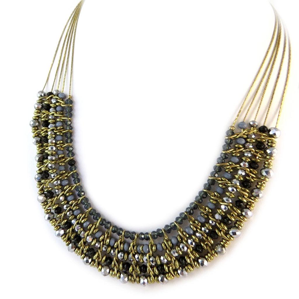 Les Trésors De Lily [N8260] — Дизайнерское колье золотисто-серого цвета «Килиманджаро».